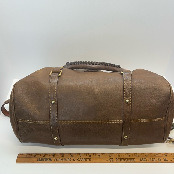 Dooney & Bourke Florentine Leather Satchel Shoulder Handbag Brown Chestnut Large - Picture 10 of 13